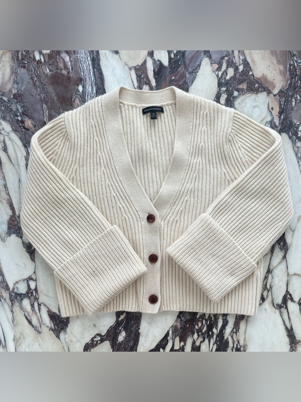 Cream Cashmere / Merino Cardigan M